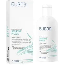 Eubos Sensitive Dusch & Creme 200 ML - Medizinische Körperpflege für empfindliche Haut, mit hautberuhigendem Thermalwasser für sanfte Reinigung und intensive Pflege, ideal gegen Austrocknung.