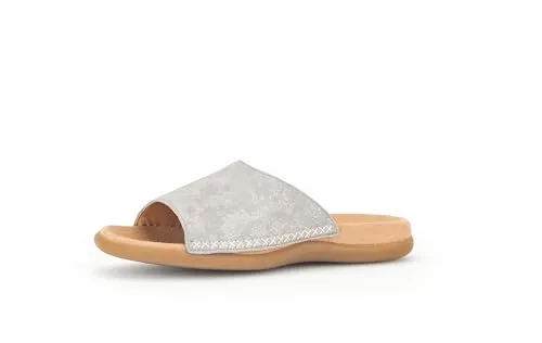 Gabor Damen Pantoletten | Frauen Slipper | Best Fitting | Slides | Slip-ons | Backless Slipper | Mules | Gartenschuhe | Sommerschuhe | grau | 43 EU - 9 UK