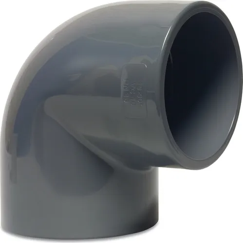 Mega Winkel 90° PVC-U 160 mm Klebemuffe - Poolschläuche & -rohre, robuste PVC-U Klebemuffe für langlebige Verbindungen bis 16 bar Druck, ideal für professionelle Anwendungen.