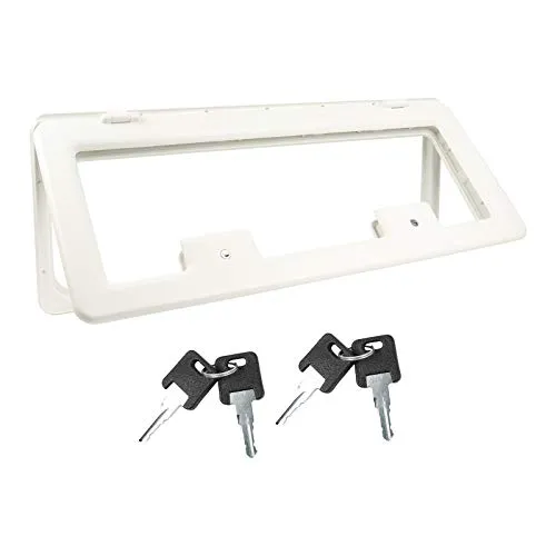 Wohnwagen & Wohnmobil Serviceklappe 840x345 mm - Praktische Staufachklappe in Weiß mit stabilem Schloss und Gummidichtung, ideal für Wohnwagen und Campingvans. Erhältlich in 3 Größen für optimale Anpassung.