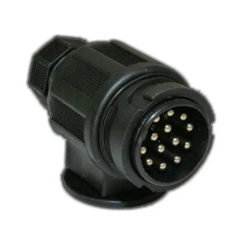 1x 13-poliger STECKER für 12V KfZ Anhänger Schwarz PVC Anhängerstecker AHK Neu Old-Harvest