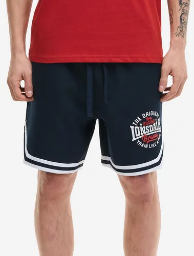 Lonsdale Trainingsshorts Tow Law blau XL - Bequeme Trainingsshorts aus hochwertiger Polyester-Elasthan-Mischung für optimale Bewegungsfreiheit. Ideal für Sport und Freizeit, in der Größe XL und stylischem Design in Dark Navy/White/Red.