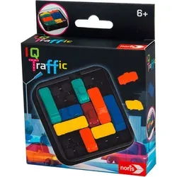 Noris IQ Traffic Logikspiel - Gesellschaftsspiel für 1 Person, fördert strategisches Denken und bietet kniffligen Spielspaß. Schiebe Autos, um das rote Auto aus dem Stau zu befreien – ideal für unterwegs!