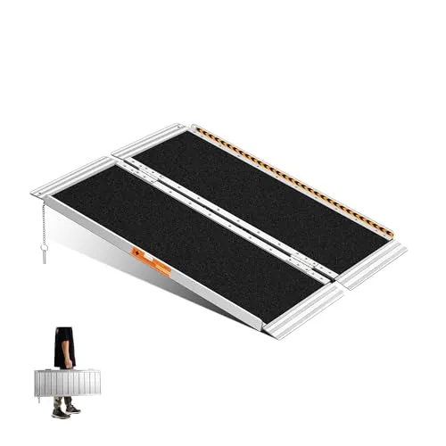 gardhom Rollstuhlrampe 91x74cm Klappbar, für Türschwelle, Rampe Rollstuhl