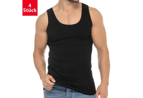 celodoro Unterhemd Herren Feinripp Tank Top (4er Pack) - Unterhemd ohne Naht