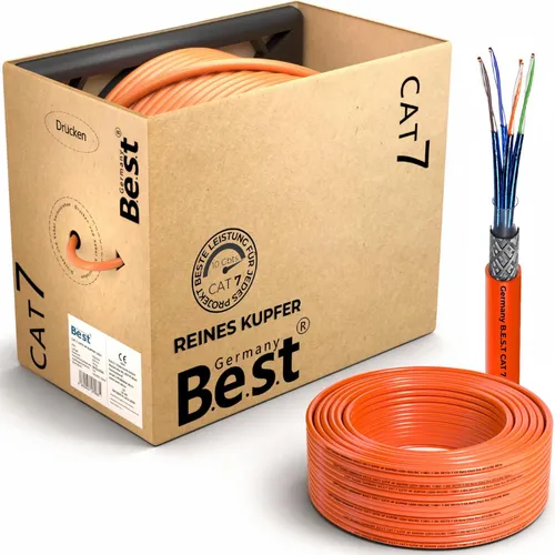 200m CAT 7 Einfachverlegekabel S/FTP für Gigabit Netzwerke