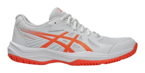 Asics UPCOURT 6 Hallenschuh für Hallensport - Weiß 41,5 EU - Sneaker für Hallensport mit rutschhemmender Gummisohle, ideal für Badminton, Handball, Squash und Volleyball.