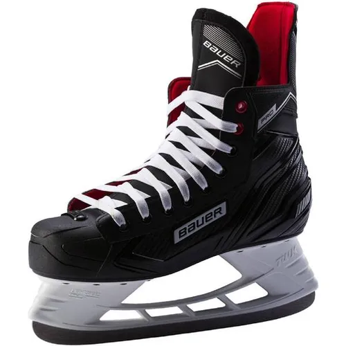 Bauer Herren Pro Skate Feldhockeyschuhe, Schwarz Weiss Rot Si 900, 38.5 EU - Schlittschuhe mit exzellenter Passform, TUUK Edelstahlkufe für optimale Gleiteigenschaften und hohe Stabilität durch vorgeformte Knöchelstütze. Ideal für Hockeyspieler!