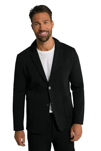 JP 1880 Herren Sweatsakko - Flexnamic® Business Blazer in Schwarz, 5XL EU - Sakkos für Herren mit Standardlänge, Fronttaschen und angenehm flexiblem Tragegefühl für den perfekten Look im Büro.