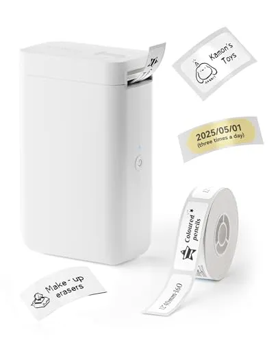 NIIMBOT D101 Etikettendrucker mit Klebeband Wasserdicht, tragbarer Bluetooth-Drucker für Telefon, wiederaufladbarer Aufkleberdrucker für Büro und Haushalt