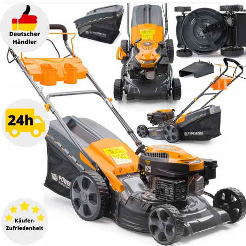 Benzin Rasenmäher mit Radantrieb Motormäher Mulchen Mäher 6 PS Benzinmäher 46cm