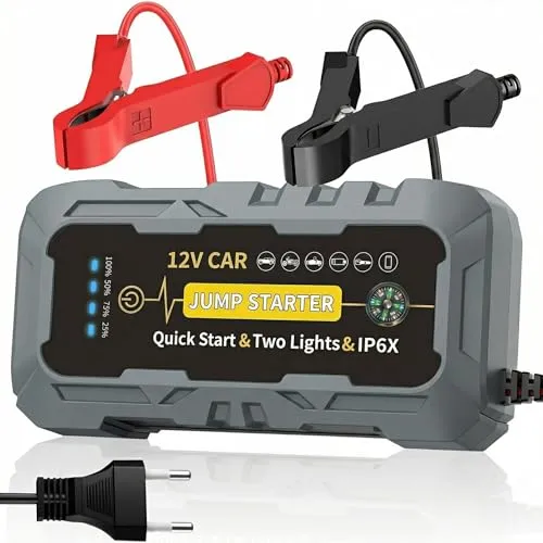 Autobatterie Notfall Powerbank mit Starthilfe 2000A (3000A Peak) – Tragbarer 12V Booster für PKW, SUV, Diesel bis 8L – Mit 10-Fach Schutz, PD & LED – Ideal für Sommer, Camping, Roadtrip