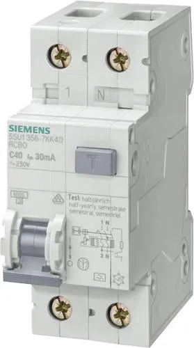 SIEMENS Schalter 5SU13567KK20 - FI-Schutzschalter 1-polig 20 A, zuverlässiger Schutz vor elektrischen Fehlerströmen