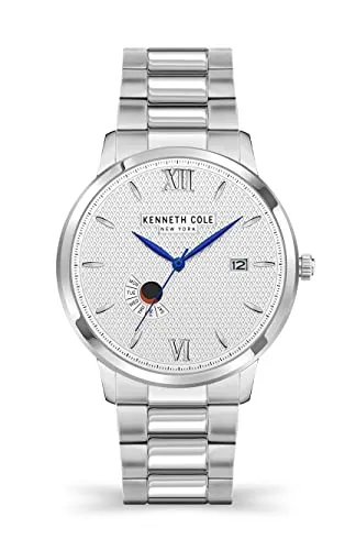 KENNETH COLE Herren Analog Quarz Uhr mit Edelstahl Armband KCWGH2122803