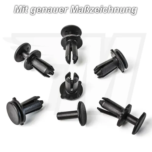 10x Kunststoff Spreiznieten Stoßstangen Befestigung Clips für VW | N90536901