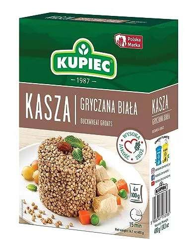 Kupiec Weiße Buchweizengrütze 400 G (4 Beutel) von KUPIEC