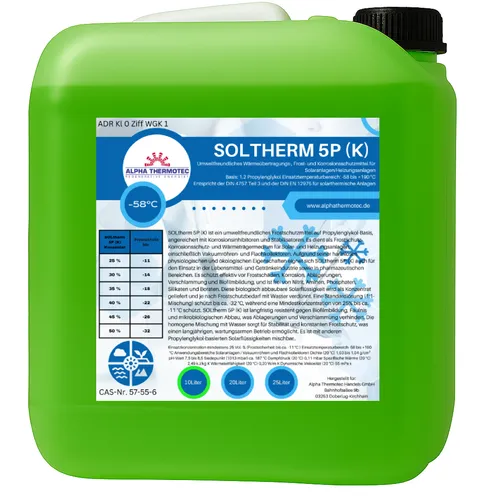 Solarflüssigkeit Flach- u. Röhrenkollektor 10 l grün Konzentrat bis -58° C