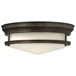 Elstead Hadley Deckenleuchte E27 3-fach - Ölgeriebene Bronze - Lampen - Retro-Stil Deckenleuchte mit 3 E27 Fassungen, eleganter Opalglasdiffusor und rustikalem Design in ölgeriebener Bronze, ideal für jedes Interieur.
