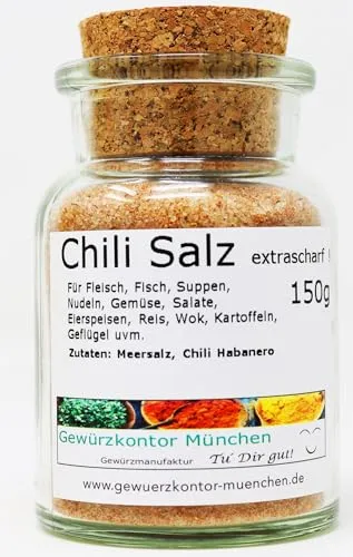 Chili Salz fein Extrascharf mit Chili Habanero Größe 50g im Beutel