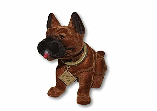 RAKSO Wackel Figur Hund Boxer Wackelfigur H 14 cm klein Dekofigur mit Wackelkopf