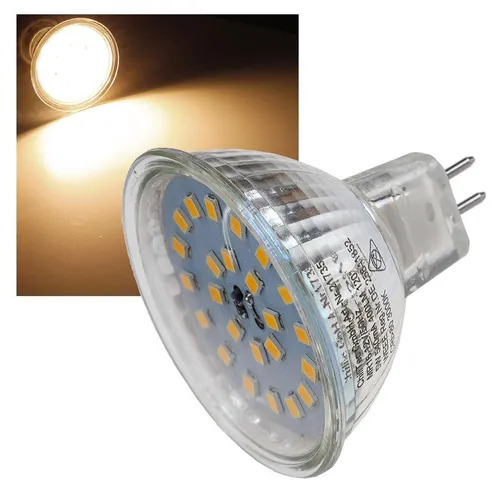 LED Strahler MR16 H55 SMD 120° 3000k 420lm 12V/4W warmweiß