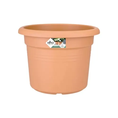 elho Green Basics Cilinder 40 - Blumentopf für Außen - Ø 38.8 x H 30.0 cm - Braun/Mild Terra
