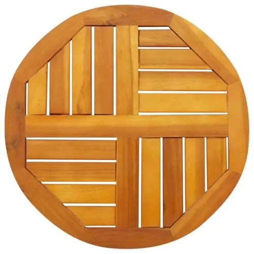 vidaXL Rund Tischplatte Ø50 cm aus massivem Akazienholz - Gastrotischplatten aus langlebigem, robustem Akazienholz, ideal zur Auffrischung deines Gartentisches mit rustikalem Design und pflegeleichter Oberfläche.