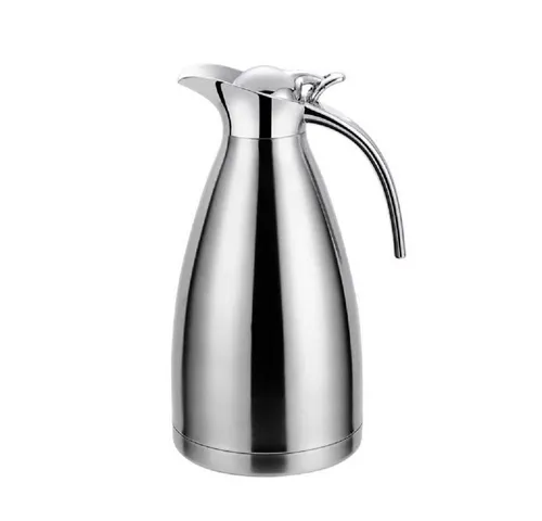 Cheffinger Isolierkanne 2L - Silber - Thermobehälter mit 2L Kapazität, ideal für heiße und kalte Getränke, hält Ihre Getränke lange warm oder kühl.