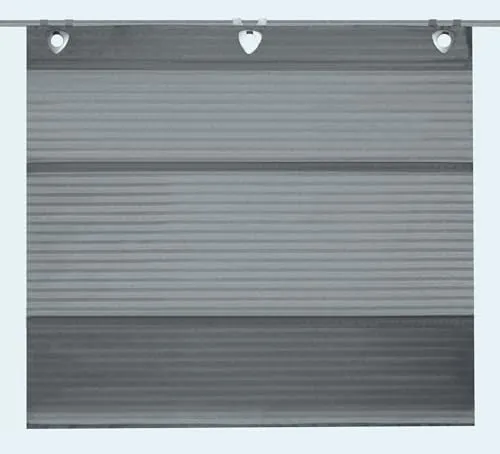 Magnetrollo Querstreifen Deko grau 45x130cm - Raffrollo mit eleganten Querstreifen in grau, höhenverstellbar und einfach mit Fensterhaken zu montieren – ideal für stilvolle Fensterdekoration!