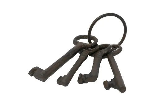 B&S Dekoobjekt Nostalgischer Dekoschlüsselbund 4 Schlüssel Gusseisen in Rostoptik