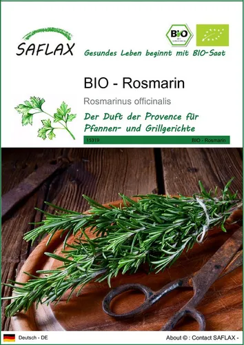 SAFLAX Kräutersamen SAFLAX - Samen - BIO - Rosmarin