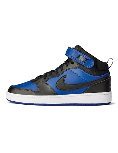 Nike Unisex Kinder Court Borough Mid 2 Sportschuhe – Game Royal Black White, 38 EU - Stylische Tennisschuhe aus hochwertigem Leder, ideal für sportliche Aktivitäten und den Alltag. Hoher Tragekomfort und modernes Design sorgen für einen coolen Look.