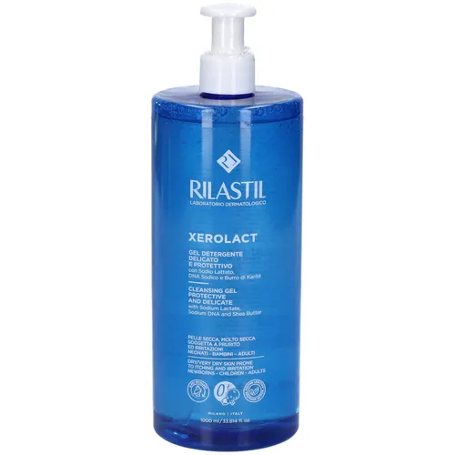 Xerolact Gel Detergente Rilastil 1000ml - Hautfreundliches Reinigungsprodukt für empfindliche Haut, 1000ml Flasche für langanhaltende Anwendung, ideal für die tägliche Pflege.