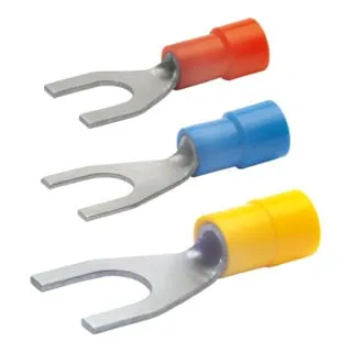 Klauke 650C8 Quetschkabelschuhe, Gabelform, 4-6qmm, M8, gelb - Hochwertige Quetschkabelschuhe in Gabelform für sichere elektrische Verbindungen, geeignet für Nennquerschnitte von 4-6 mm², ideal für professionelle Anwendungen.