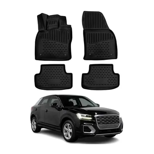 OMAC Fußmatten Set TPE für AUDI Q2 (GAB) - Maßgefertigt - Hochwertige Fußmatten aus TPE für AUDI Q2, einfache Installation und perfekt angepasst für vorne und hinten, schwarz und langlebig.