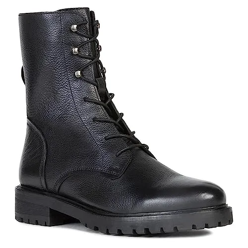 Geox Damen D Hoara H Stiefeletten, Schwarz, 41 EU - Wanderschuhe aus hochwertigem Wildleder, mit flachem Absatz für optimalen Komfort und Stil bei jedem Schritt.