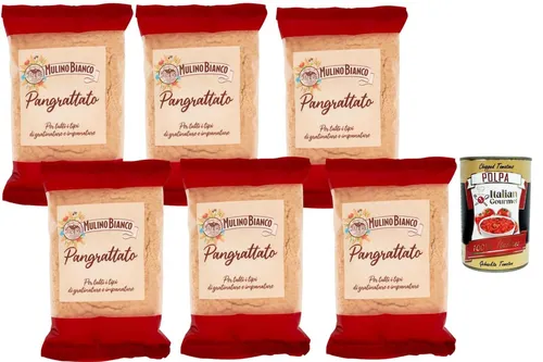 Mulino Bianco Semmelbrösel 6x400g +Polpa 400g – Italienisches Paniermehl Vorrat