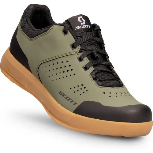 Scott Shoe Mtb Shr-alp Flat Lace moss green/black (7574) 43.0 - Mountainbikeschuhe für Herren mit optimalem Halt auf Plattformpedalen, ergonomischer Passform und herausnehmbarer Innensohle für maximalen Komfort bei jeder Tour.