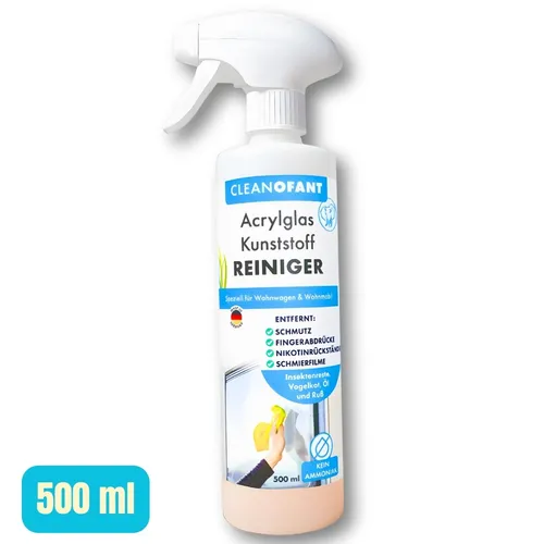 CLEANOFANT Acrylglas Kunststoff Reiniger 500ml Wohnwagen Wohnmobil