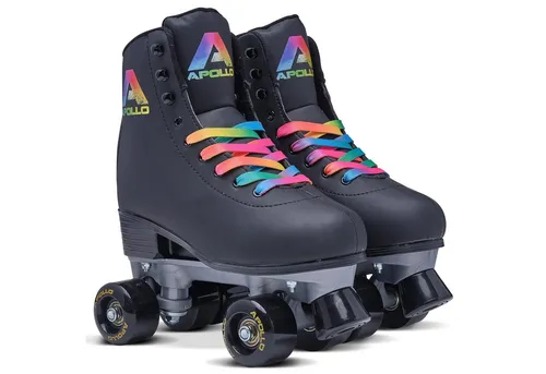 Apollo Disco Roller, Classic Roller | Verstellbare Rollschuhe für Kinder und Erwachsene - Inliner für alle Altersgruppen, größenverstellbar von 31 bis 42, mit bequemen Kunstleder und robustem Fahrwerk für optimalen Fahrkomfort.