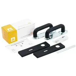 Drückergarnitur schwarz für Feuerschutztüren Zylinder mit Buntbarteinsatz