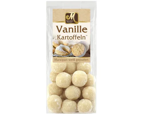 Odenwälder Marzipankonditorei Süßigkeit, Odenwälder Vanille Marzipan Kartoffeln Marzipan weiß gepudert 150g