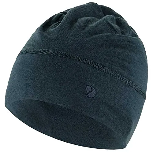 Fjällräven Abisko Lite Wool Beanie dark navy - Leichte Merinowoll-Mütze - Mützen für den Laufsport, ideal für Outdoor-Aktivitäten und sorgt für optimale Feuchtigkeitsregulierung sowie Geruchsneutralität.