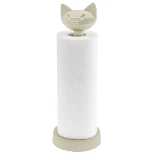 Koziol Küchenrollenhalter Miaou - Beige Kunststoff - Praktischer Küchenrollenhalter aus hochwertigem Kunststoff in Beige, ideal für eine ordentliche und stilvolle Küchenorganisation.