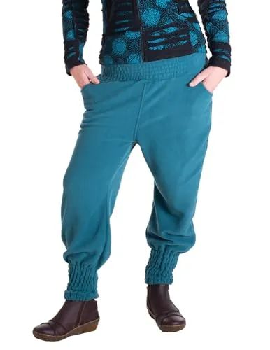 Vishes - Warme Damen Haremshose aus recyceltem Fleece türkis 44-46 - Bequeme und umweltbewusste Haremshose aus kuscheligem, recyceltem Fleece. Ideal für kalte Tage, mit elastischem Bund und praktischen Taschen für hohen Tragekomfort.