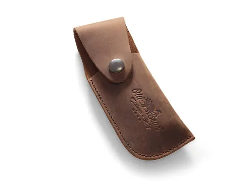 Old Bear Gürteletui Braun Groß - 16 cm, rustikales Leder mit Druckknopf und Gürtelschlaufe für Old Bear Taschenmesser L und XL