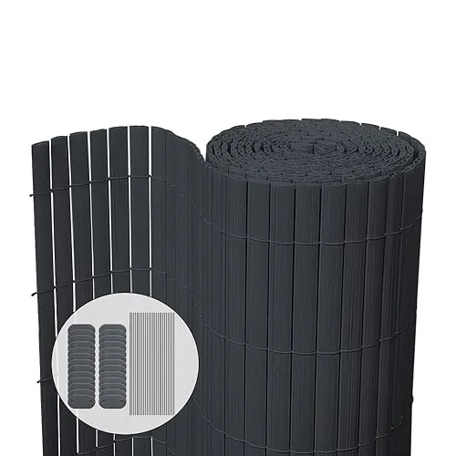 VOUNOT PVC Sichtschutzmatte 100 x 300 cm - Robuster Sichtschutz für Garten und Balkon - Gartensichtschutz mit verstärkten Rohren für optimalen Windschutz, UV-beständig und pflegeleicht, ideal für mehr Privatsphäre und Schutz in Ihrem Außenbereich.