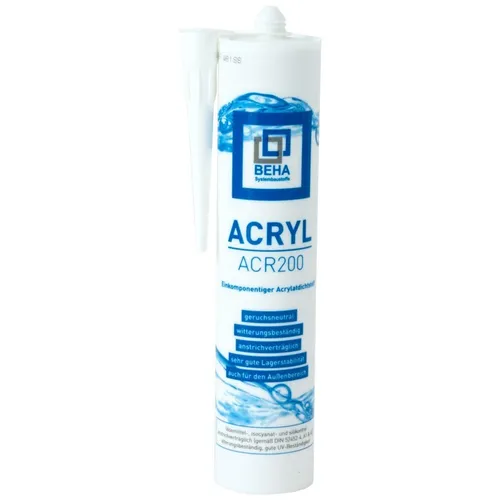 Maleracryl Dichtstoff Acryl Fugendicht für Innen u. Außen, ACR200 weiß, 310ml