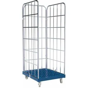 HMH Rollbehälter 1650mm - Verzinkt mit Kunststoffplatte - Transportgeräte & Rampen, stabiler 3-seitiger Rollbehälter mit 500 kg Traglast und hochwertigem HDPE-Kunststoffboden für hohe Belastbarkeit.