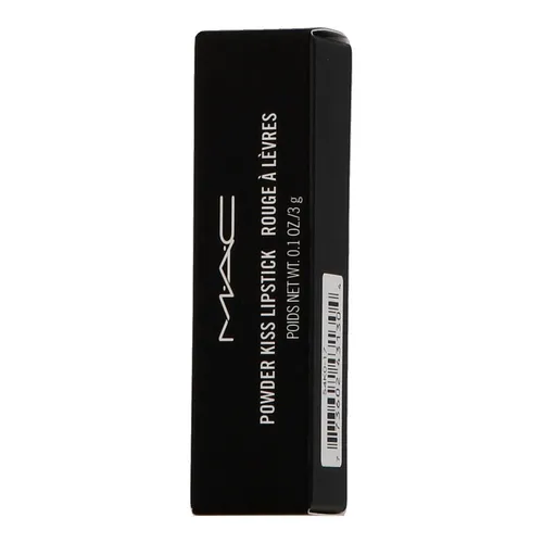 MAC Powder Kiss Lippenstift 3 g Mandarin O - Lippenstift in softem, mattem Finish mit feuchtigkeitsbeschichteten Pulverpigmenten für gepflegte, romantische Lippen. Ideal für einen dunstigen Effekt und ein leichtes Tragegefühl.